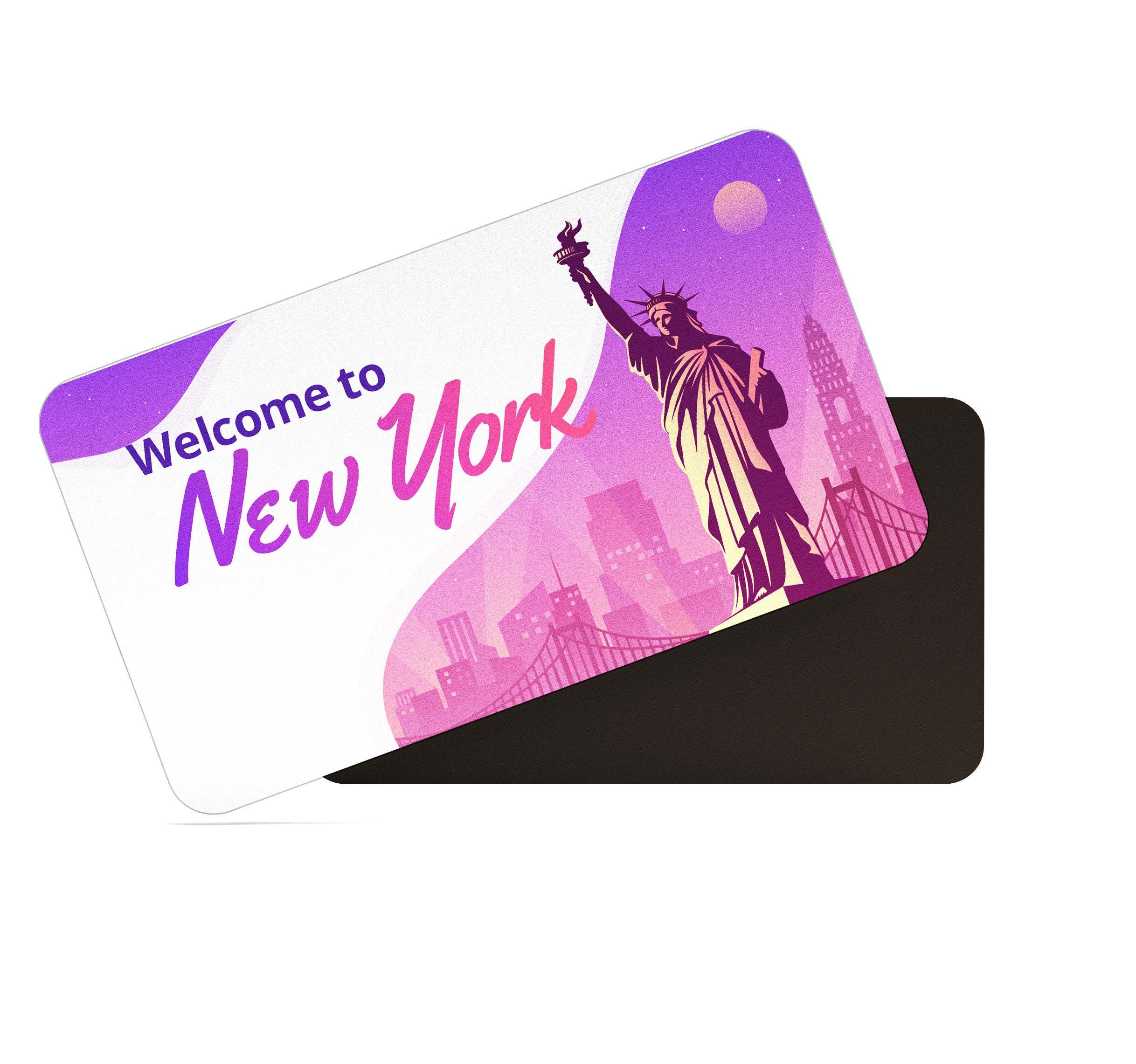 dhcrafts Rectangular Fridge Magnet Purple New York D1 Design Pack of 1 (8.6cm x 5.4cm)